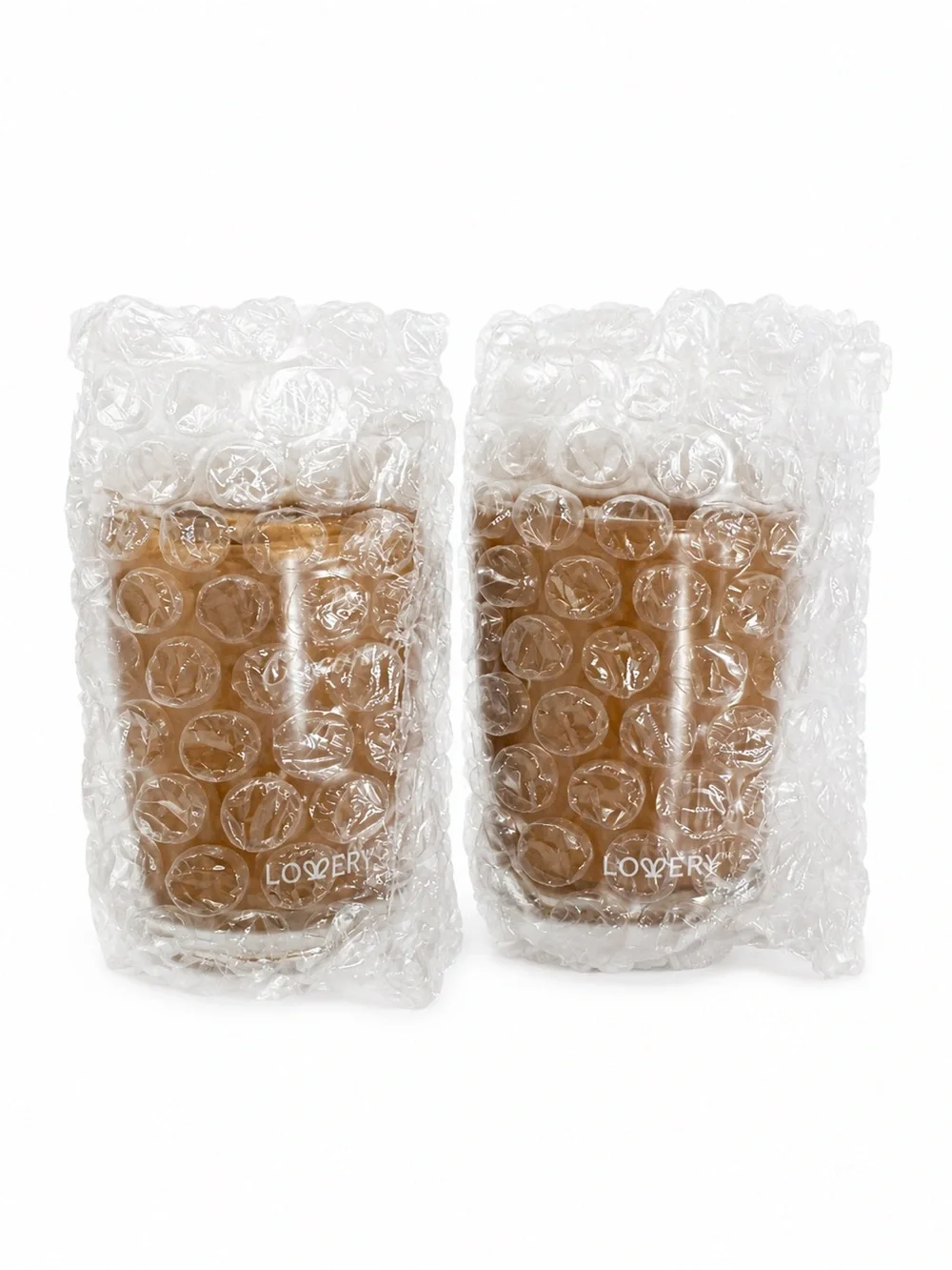 NWT LOVERY Coconut Scented Candle Set of 2 Soy Blend Amber Glass 1.76 oz
